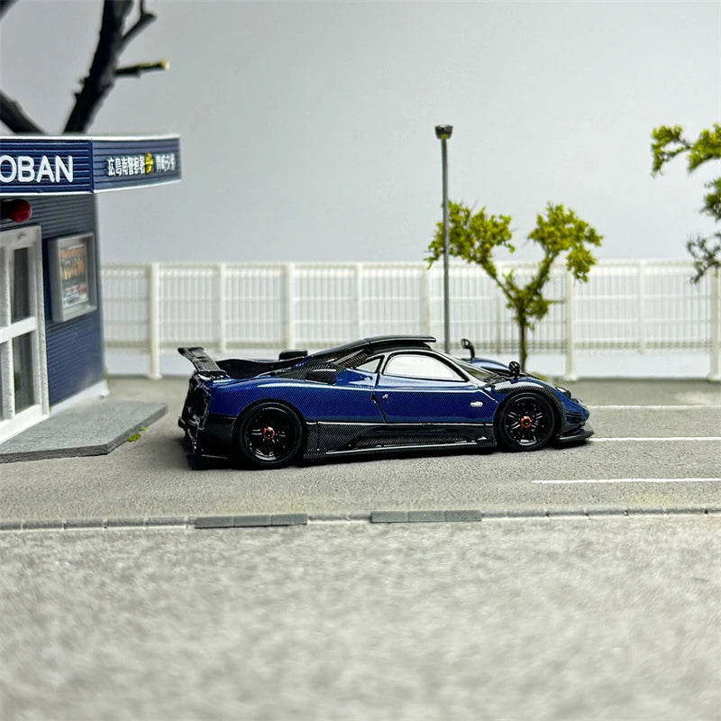 U2 1:64 pagani 760LH Black / Blue carbon limited299 Resin Model Car