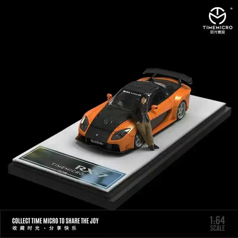 Time Micro 1:64 RX-7 Veilside FNF Orange Diecast Model Car