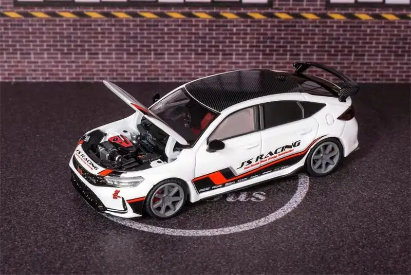 Motorhelix MH 1:64 Civic Type-R FL5 J's Racing Pearl White limited499 Diecast Model Car