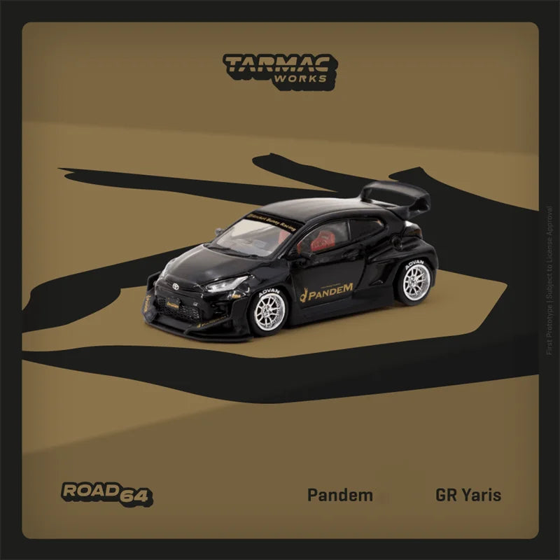 Tarmac Works 1:64 Pandem GR Yaris Black Diecast Model Car