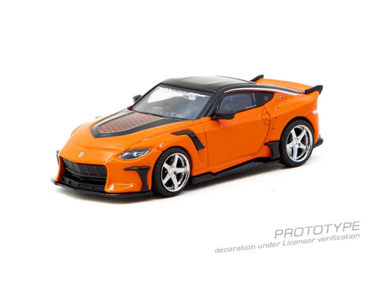 Tarmac Works 1:64 VeilSide FFZ400 Fairlady Z Orange Diecast Model Car