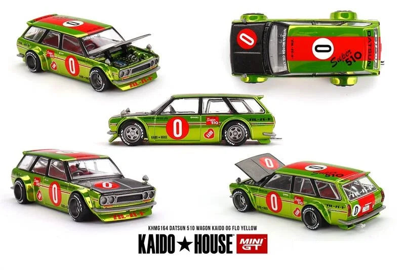 [PreSale] Kaido House x MINI GT 1:64 Trueno AE86 / 510 Og Flo Yellow / Civic (EF) V1 Diecast Model Car
