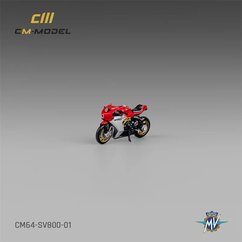 **Pre-Order** CM MODEL  1:64 MV Agusta SV800 whit showgirl Red Diecast Model Car