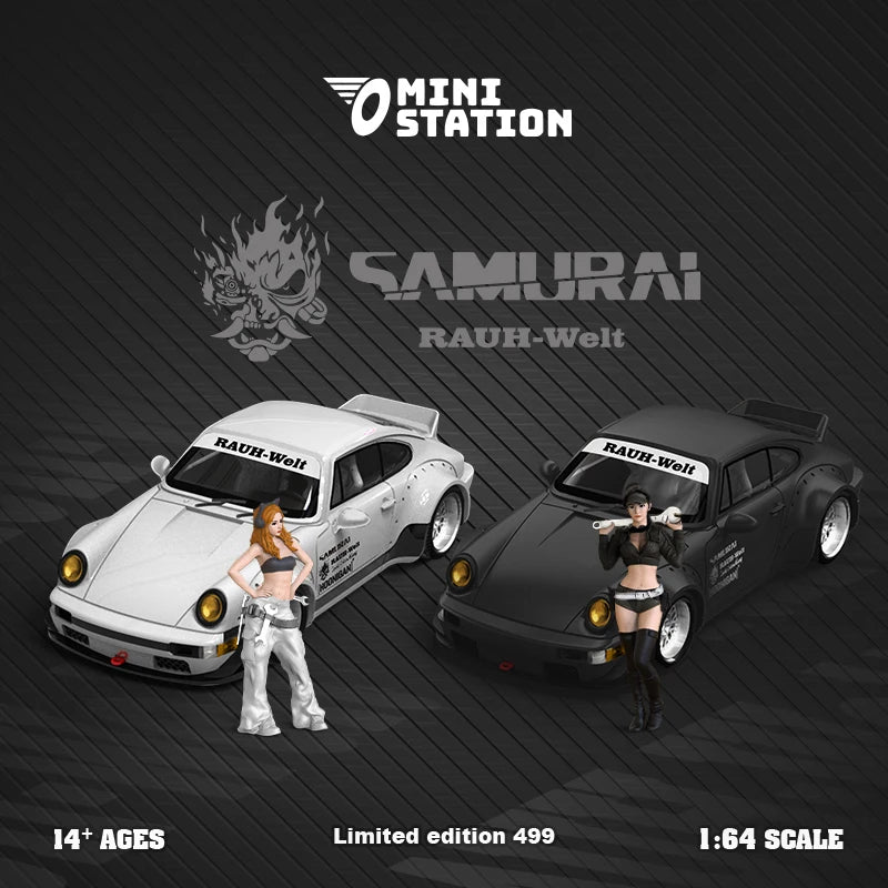 Mini Station  1:64 RWB 964 Ducktail SAMURAI limited499 Diecast Model Car