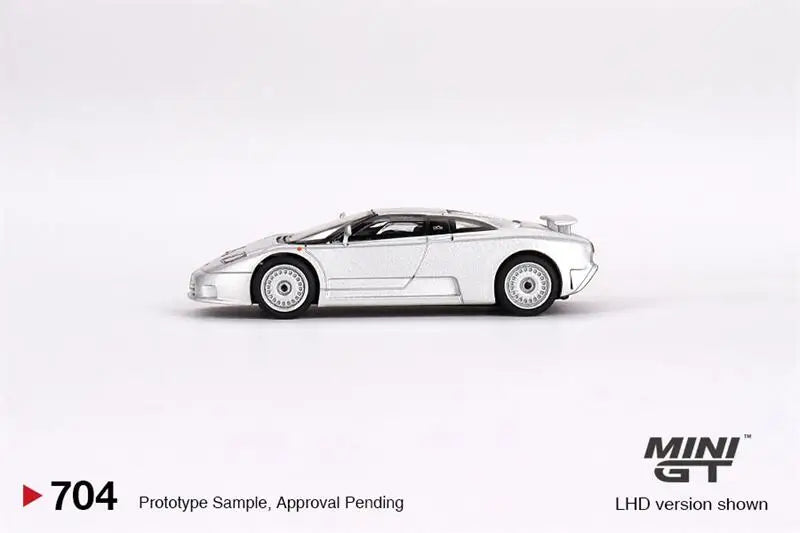 MINI GT Mijo Exclusives 1:64 Bugatti EB110 GT Grigio Chiaro LHD Diecast Model Car