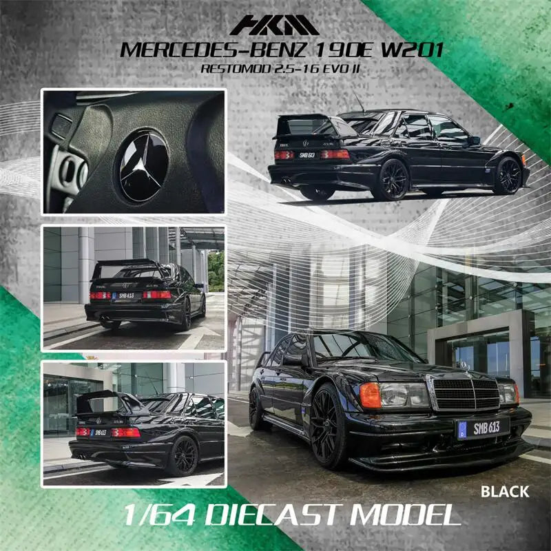 **Pre-Order** HKM Premium 1:64 MB 190E W201 2.5-16 Evo II Restmod limited999 Diecast Model Car