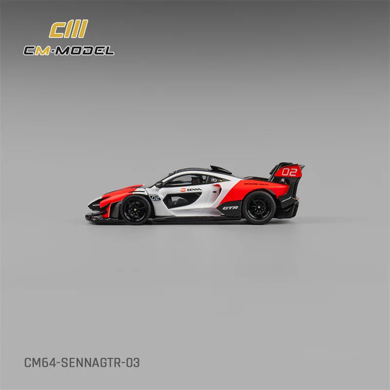 CM MODEL 1:64 SennaGTR White&Red Diecast Model Car