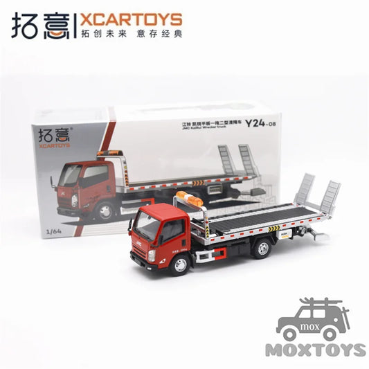 XCarToys 1:64 Jiangling JMC KaiRui Wrecker Truck Flatbed Trailer Red Diecast Model Car