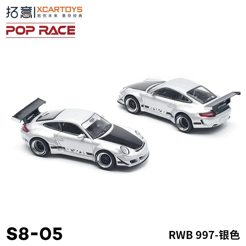 **Pre-Order** Xcartoys x POP RACE 1:64 RTB997 Silver Diecast Model Car