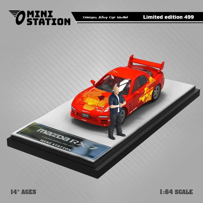 Mini Station  1:64 RX-7 Orange Fast & Furious limited499 Diecast Model Car