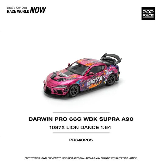 Pop Race 1:64 DARWIN PRO 66G WBK SUPRA (A90) 1087X LION DANCE Alloy Vehicle Car Model