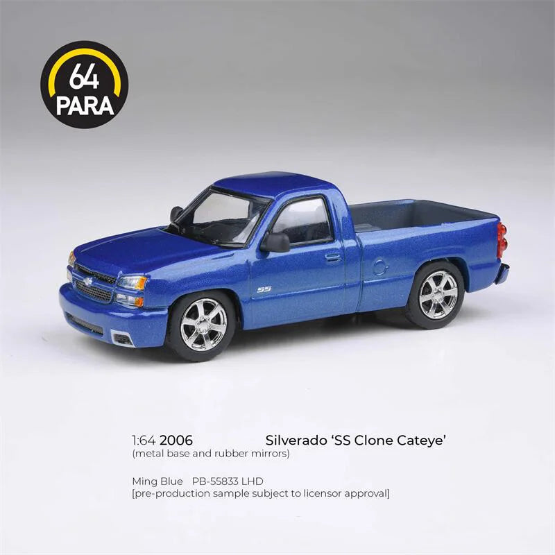 Para64 1:64 2006 General Motors SilveradoSS Clone Cateye Single Cab Die-Cast Car Model Collection Miniature Gifts