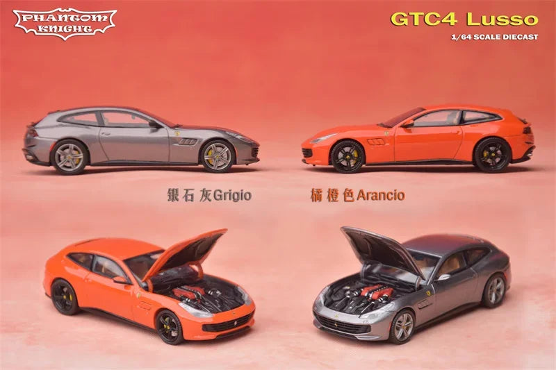 Phantom Knight PK 1:64 Purosangue GTC4 Lusso Grigio / Arancio limited999 Diecast Model Car