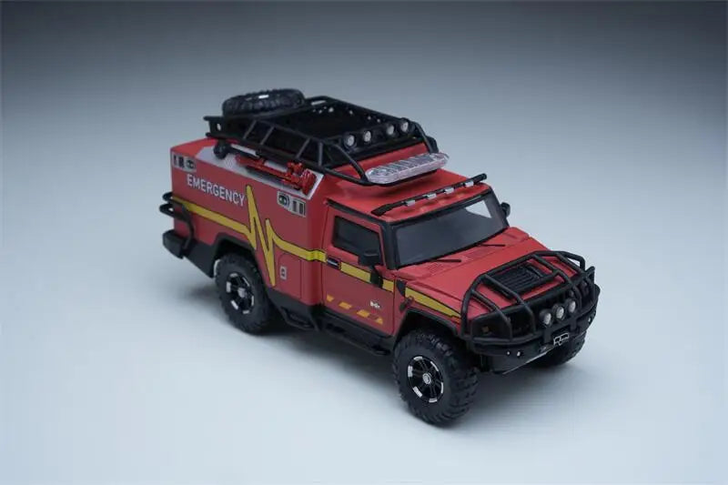 MK Miniature 1:64 H2 Hummer Amblance Emergency Die-Cast Car Model Miniature Gifts