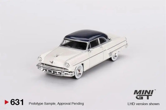 MINI GT 1:64  Lincoln Capri 1954 Arctic White / Atlantic Blue LHD Diecast Model Car