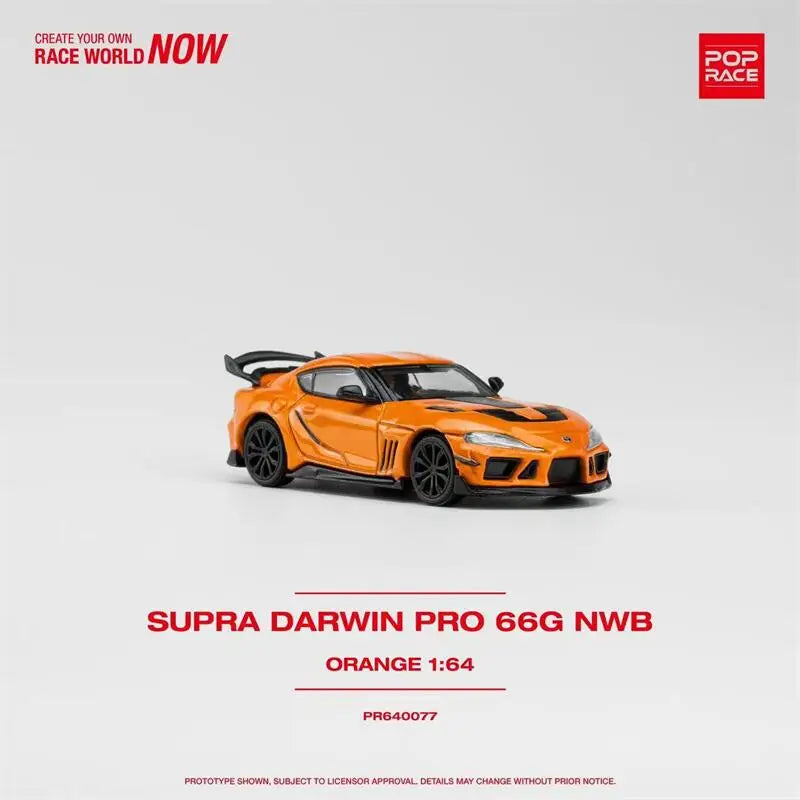 Pop Race 1:64 DARWIN PRO 66G NWB SUPRA ORANGE Diecast Model Car