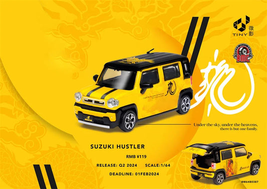 BMC x TINY 1:64 Hustler Yellow black Diecast Model Car