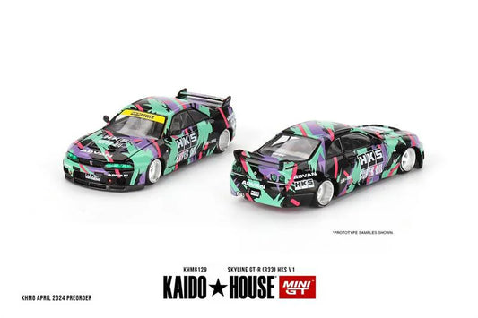 Kaido House x MINI GT 1:64 SKYLINE GT-R (R33) HKS V1 Diecast Model Car