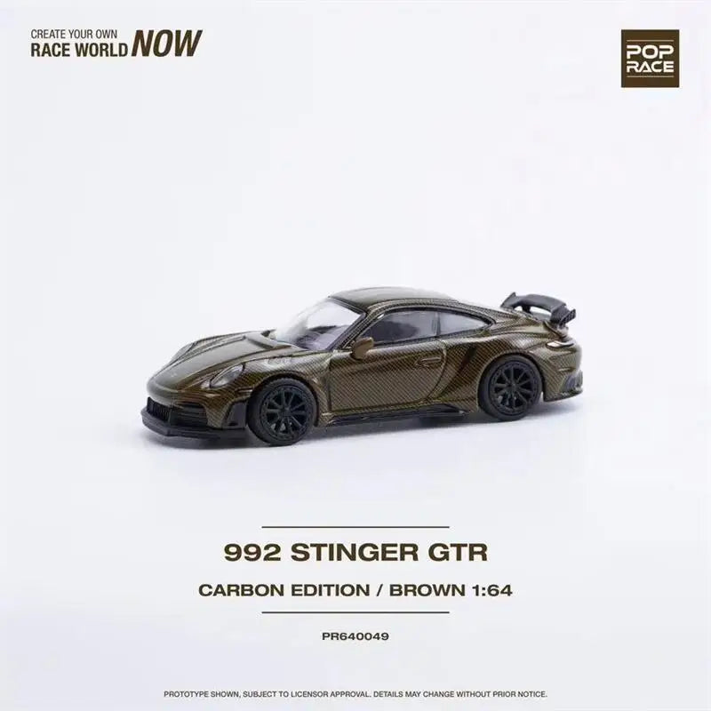 Pop Race 1:64 992 STINGER GTR CARBON EDITION BROWN Diecast Model Car