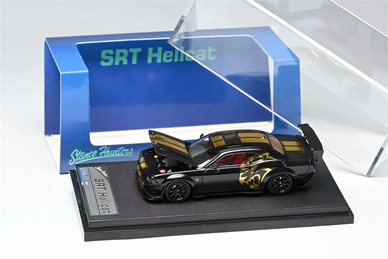 Stance Hunters 1:64 SRT Challenger Hellcat Midnight Die-Cast Car Model Miniature Gifts