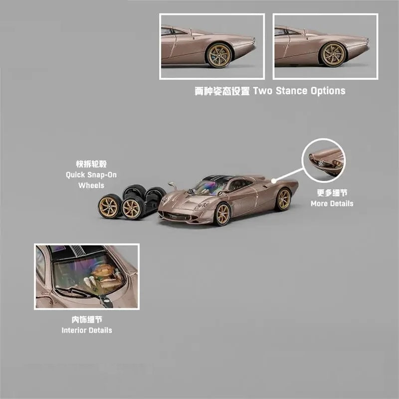 CM MODEL  1:64 Pagani Codalunga Gold Diecast Model Car