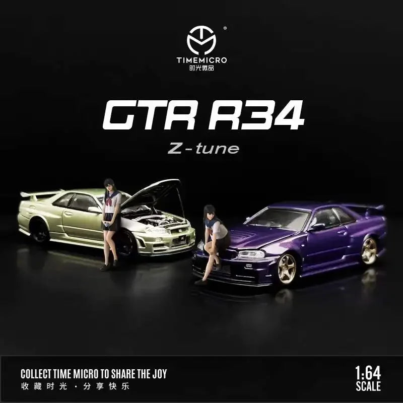 Time Micro 1:64 GTR R34 Z-Tune Diecast-Openable Hood Diecast Model Car Fast & Furious