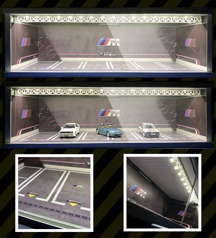 Display Cabinet Bright Scene Carport  Led Light JDM Nissan Nismo for Scale 1:64 for Model Car Diorama garage