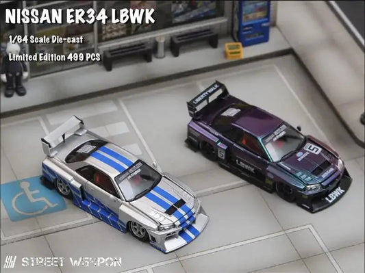 Street Weapon SW 1:64 Nissan ER34 LBWK limited500  Diecast Model Car