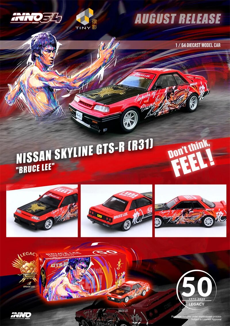INNO 1:64 NISSAN SKYLINE GTS-R (R31/2/3/4) BRUCE LEE Diecast Model Car