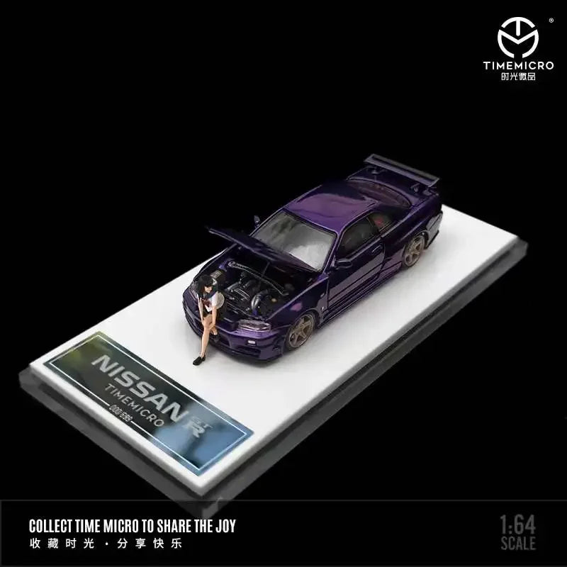 Time Micro 1:64 GTR R34 Z-Tune Diecast-Openable Hood Diecast Model Car Fast & Furious